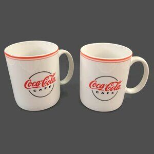 Lot Of 2 Vintage Coca Cola Cafe 12oz Cup Mug Gibson Diner Coke Collectible 2000